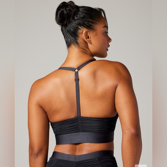 NEW SAVAGE X FENTY - Ruched Black Sports Bra with Adjustable Straps - Picture 4 of 12